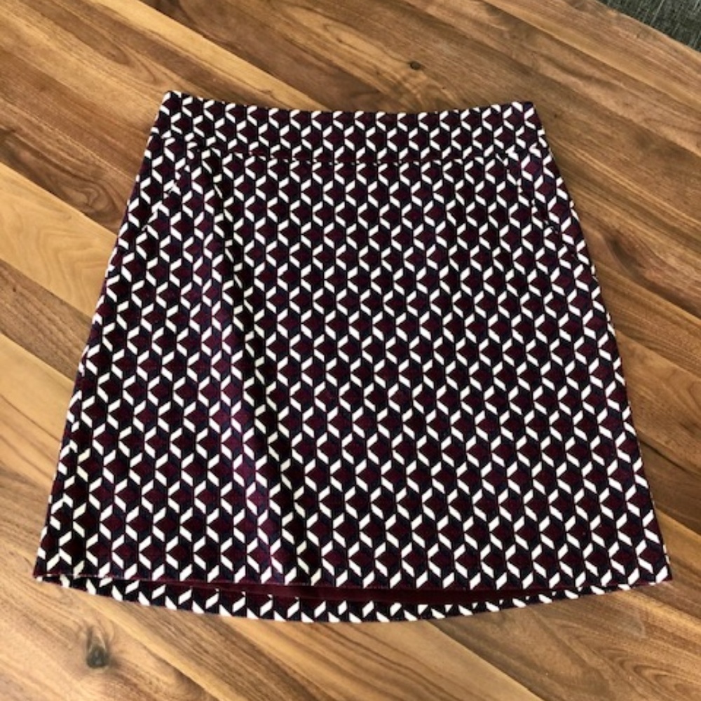 Ann Taylor Burgundy Pattern Skirt